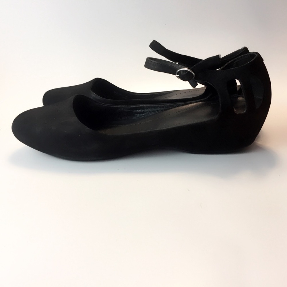 Camper black suede Ballerina ankle strap shoes